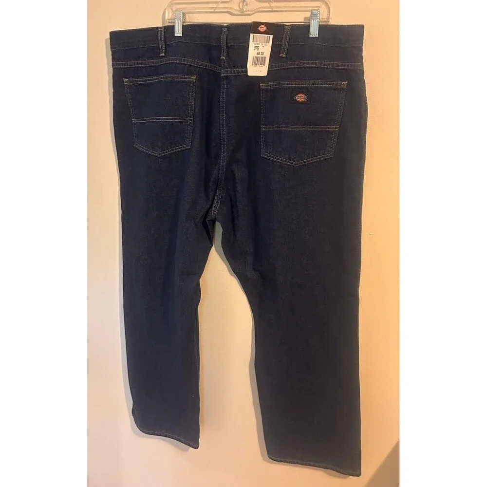 NWT Dickies C994RNB 5-pocket Straight Leg Denim Work Jean 46X30 See Description